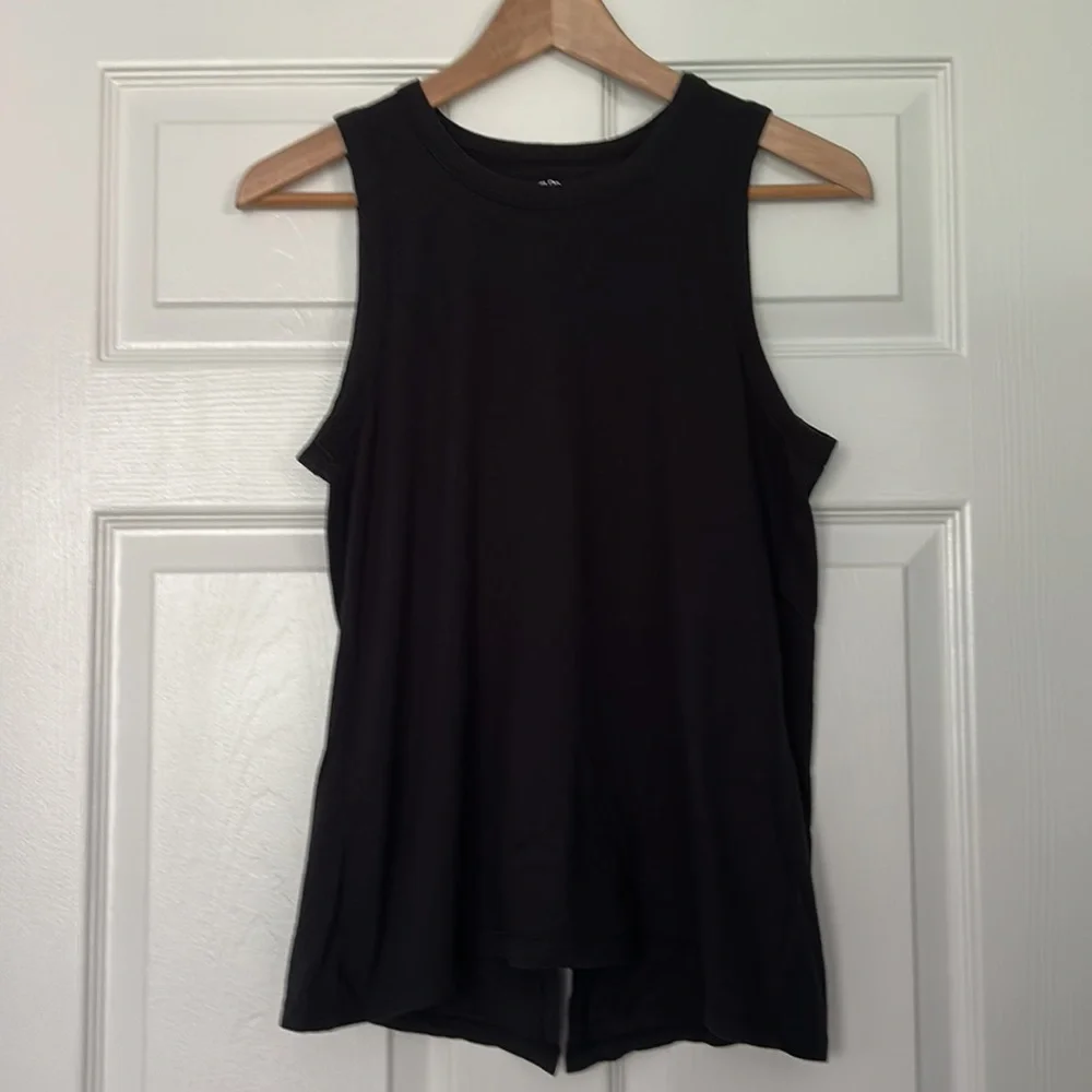 J. Crew Tie-Back Tank Top Black Small